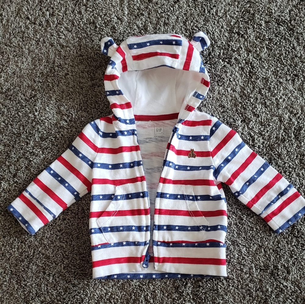 Baby Gap 3-6 month Red, white & blue zip-up